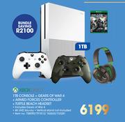 Xbox One S 1TB Console+Gears Of Wars 4+Armed Forces Controller+Turtle Beach Headset