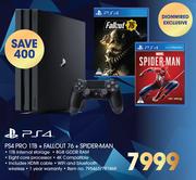 PS4 Pro 1TB+Fallout 76+Spider Man