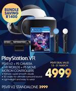 Play Station VR PSVR V2+PS Camera+VR Worlds+PS Move Motion Controllers