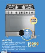 Smeg 90cm 4 Burner Gas Electric Cooker SSA92MAX9 Plus Saute & Saucepan