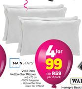 Mainstays 2 Pack Hollowfiber Pillows