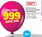 Defy 28L Electronic Microwave Metallic MW M2822MG