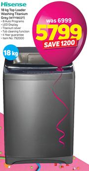 Hisense 18kg top loader sales washing machine