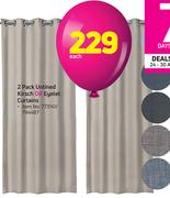 2 Pack Unlined Kirsch Or Eyelet Curtains-Each