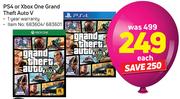 PS4 Or Xbox One Grand Theft Auto V-Each