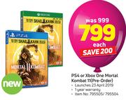 PS4 Or Xbox One Mortal Kombat 11 Pre-Order-Each