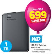 WD 1TB 2.5" External Hard Drive