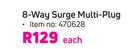 Ellies 8 Way Surge Multi Plug-Each