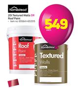 Homestead 20Ltr Textured Walls Or Roof Paint-Each