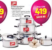 Hart 10 Piece Aluminium Solid Lid Pot Set-Per Set