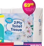 Great Value 2 Ply Toilet Tissue 18's 350 Sheets