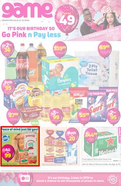 Game KZN Food : Go Pink n Pay Less (24 Apr - 30 Apr 2019), page 1