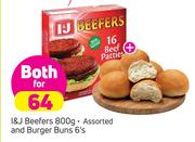 I&J Beefers 800g And Burgers Buns 6's-For Both