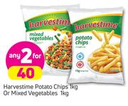 Harvestime Potato Chips 1Kg Or Mixed Vegetables 1Kg-For 2