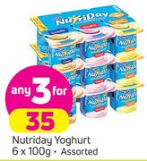 Nutriday Yoghurt-3 X 6X100g