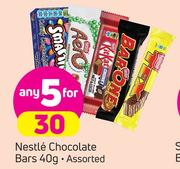 Nestle Chocolate Bars Assorted-5X40g