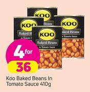 Koo Baked Beans In Tomato Sauce-4X410g