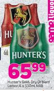 Hunter's Gold, Dry Or Hard Lemon-6X330ml NRB
