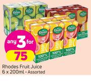 Rhodes Fruit Juice Assorted-3 X 6X200ml