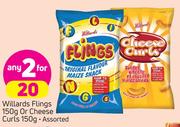 Willards Flings 150g Or Cheese Curls 150g Assorted-For Any 2