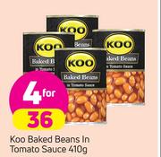 Koo Baked Beans In Tomato Sauce-4X410g