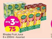 Rhodes Fruit Juice Assorted-3 X 6X200ml