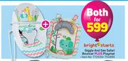 Bright  Starts Giggle And See Safari Bouncer Plus Playmat-For Both