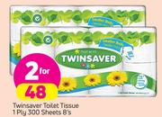 Twinsaver Toilet Tissue 1 Ply 300 Sheets-2X8's
