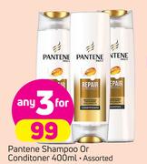 Pantene Shampoo Or Conditoner-3X400ml