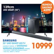 Samsung 139cm(55)" UHD Smart LED TV(UA55NU7100KXX)+Samsung Wireless Soundbar(HW360)