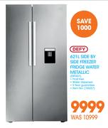 Defy 621Ltr Side By Side Fridge Water Metallic DFF437