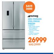 Smeg 600L Stainless Steel Fridge Freezer FQ55FXE1