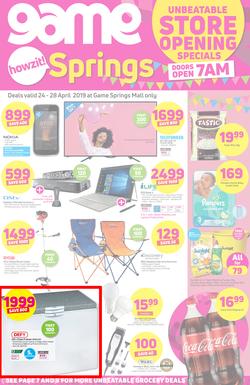 Game Springs : Unbeatable Store Opening Specials (24 Apr - 28 Apr 2019), page 1