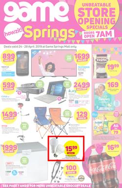 Game Springs : Unbeatable Store Opening Specials (24 Apr - 28 Apr 2019), page 1