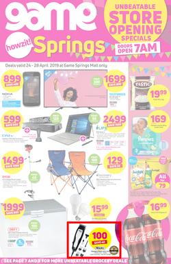 Game Springs : Unbeatable Store Opening Specials (24 Apr - 28 Apr 2019), page 1