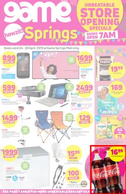 Game Springs : Unbeatable Store Opening Specials (24 Apr - 28 Apr 2019), page 1