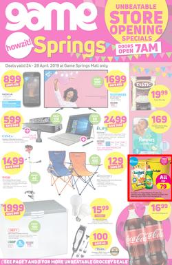Game Springs : Unbeatable Store Opening Specials (24 Apr - 28 Apr 2019), page 1