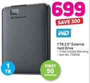 WD 1TB 2.5" External Hard Drive
