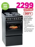 Defy 4 Solid Plate Stove Compact Black DSS514