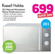 Russell Hobbs 20Ltr Manual Microwave Mirror Finish RHMA-20L