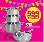 Tissolli 8 Piece Stainless Steel Solid Lids Pot Set-Per Set