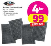 Moto Quip Rubber Car Mat Black-For 4