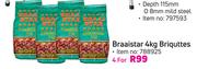 Braaistar 4Kg Briquettes-For 4