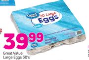Great Value Large Eggs-30's