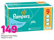 Pampers Fresh Baby Wipes-9 x 64's Each