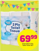 Great Value 2 Ply Toilet Tissue-18's