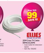 Ellies 20M Coax TV Cable BPAC4C20M