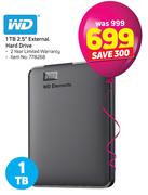 WD 1TB 2.5" External Hard Drive