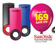 Sandisk Triple Pack 16GB USB
