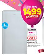 Defy 120Ltr Bar Fridge White B 4802 W